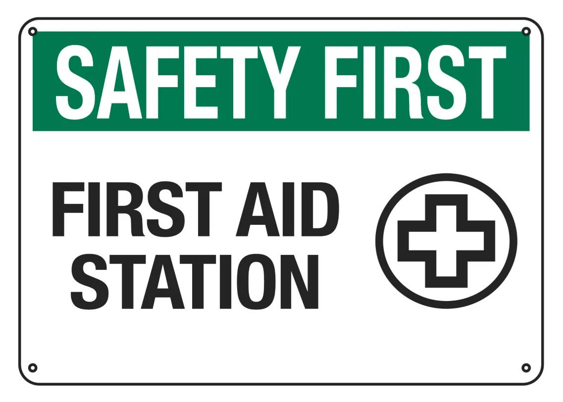 Tennier - "First Aid Station" Sign - Plastic