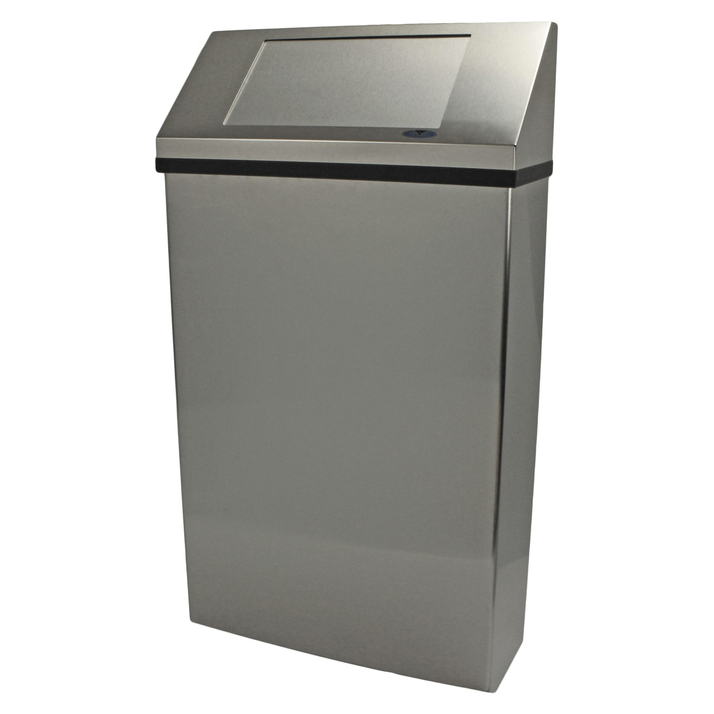 Tennier - 20 Gallon Wall-Mounted Waste Receptacle Stainless Steel