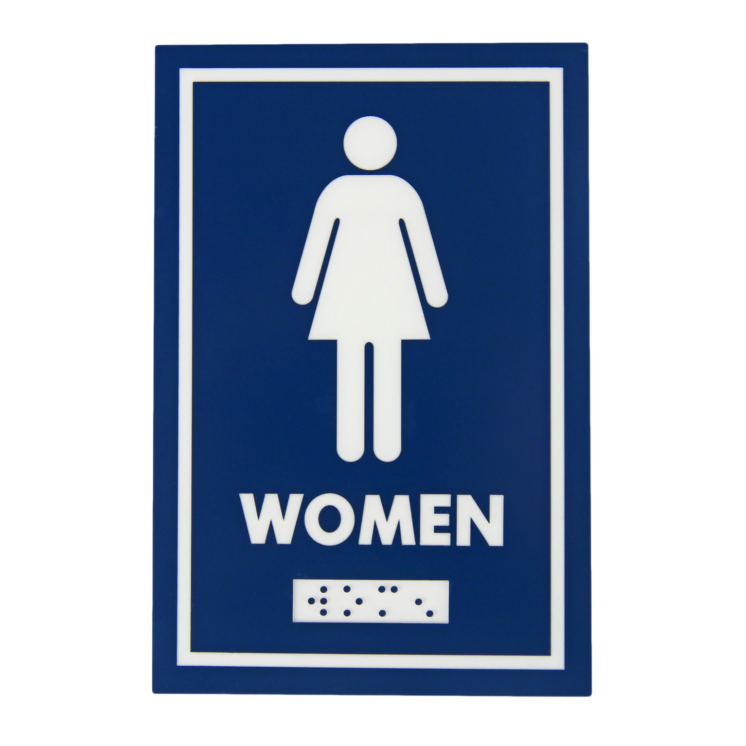 Tennier - Washroom Signage - Female with Braille Emboss