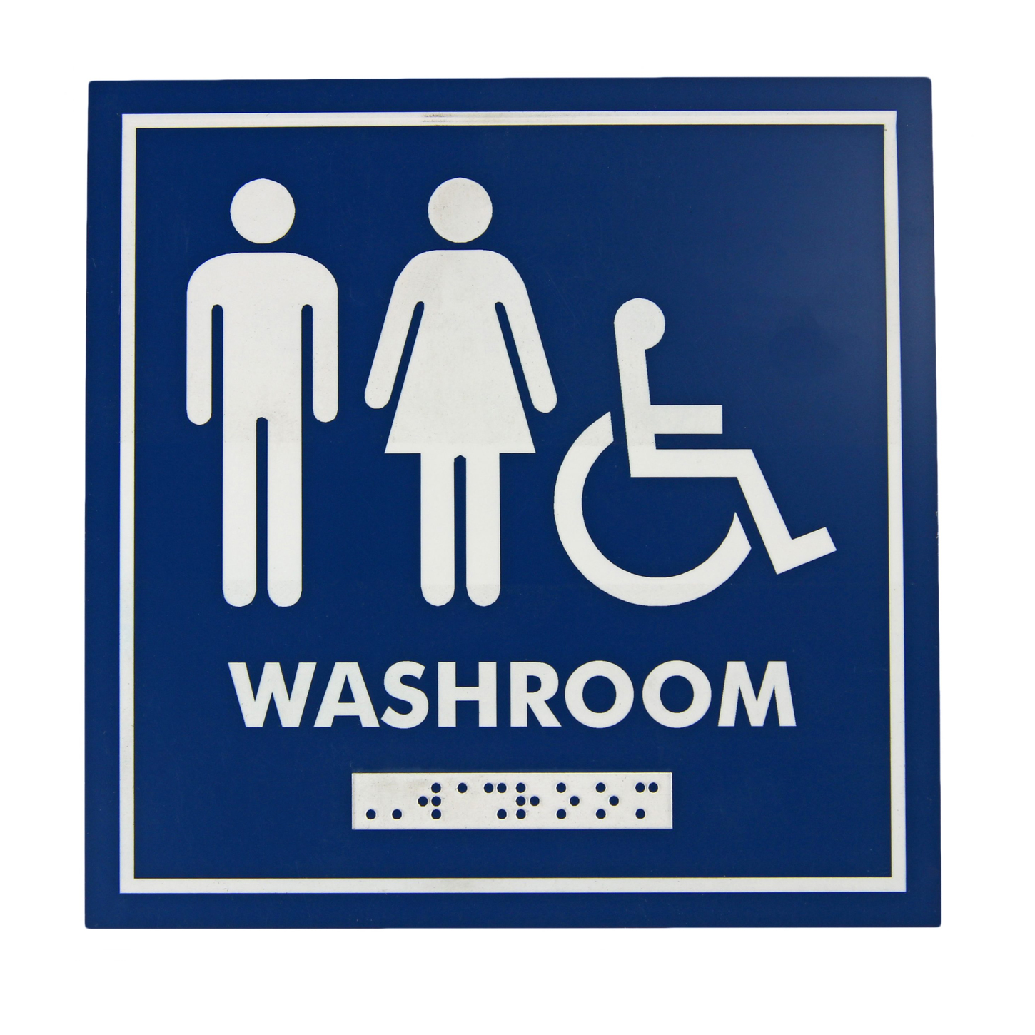 Tennier - Washroom Signage - Gender Neutral / Wheelchair with Braille Emboss