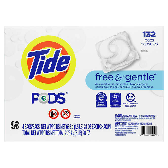 Tennier - Tide Pods - Liquid Laundry Detergent Pods,  Free and Gentle Scent