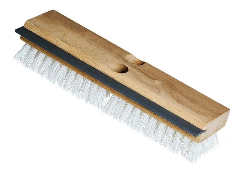 Tennier - 11" Wood Deck Brush with  Squeegee - Palmyra