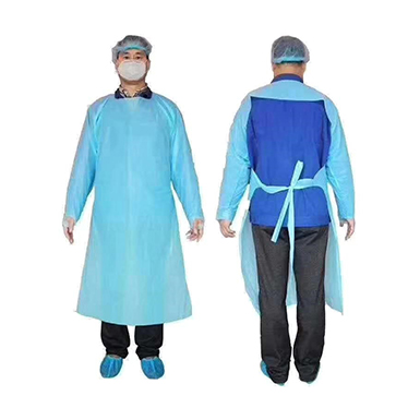 Tennier - Blue Disposable CPE Gowns with Thumb Loop