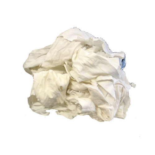 Tennier - Reclaimed White T-shirt Rags - 25 lbs