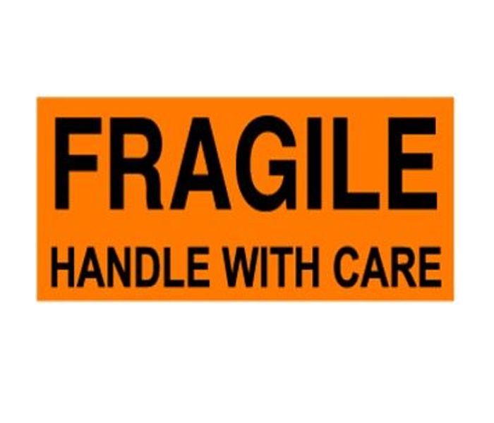 Tennier - "FRAGILE - Handle With Care" Labels 2 x 5