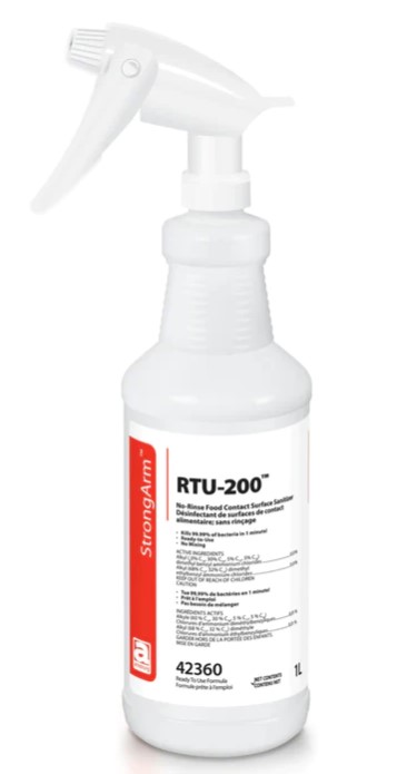 Tennier - Featured Product - RTU-200 - Food Contact Surface Cleaner - No Rinse - 1L