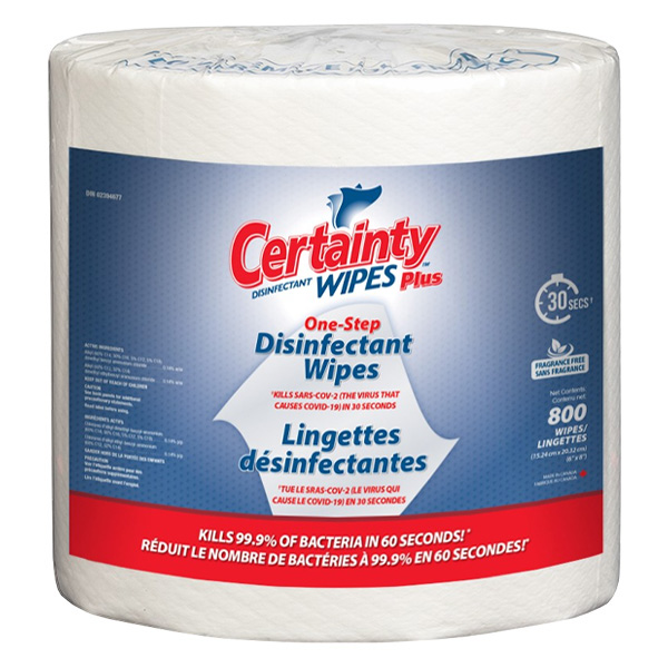 Tennier - Certainty™ Plus Disinfectant Wipes - 800 ct