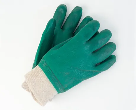 Tennier - Green Double-Dipped PVC Glove w Knit Wrist - One Size