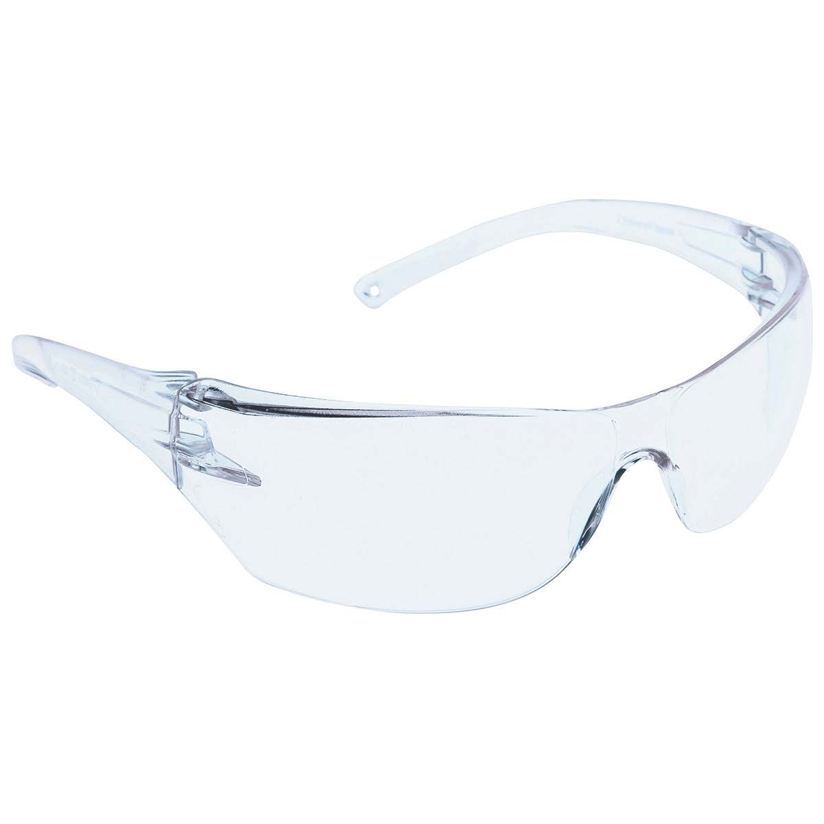 Tennier - Curve Safety Glasses with Clear Temple, Clear Lens and 3A Coating