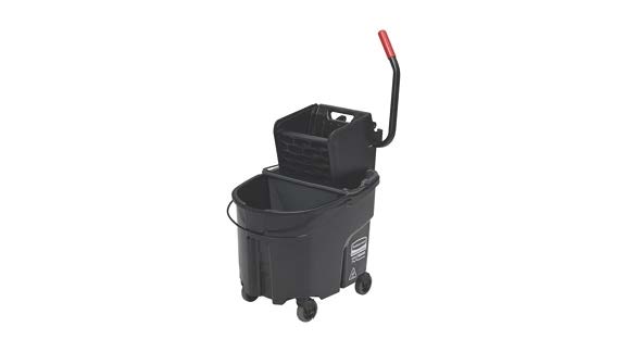 Tennier - WAVEBRAKE 35 Quart Side Press Bucket and Wringer, Black