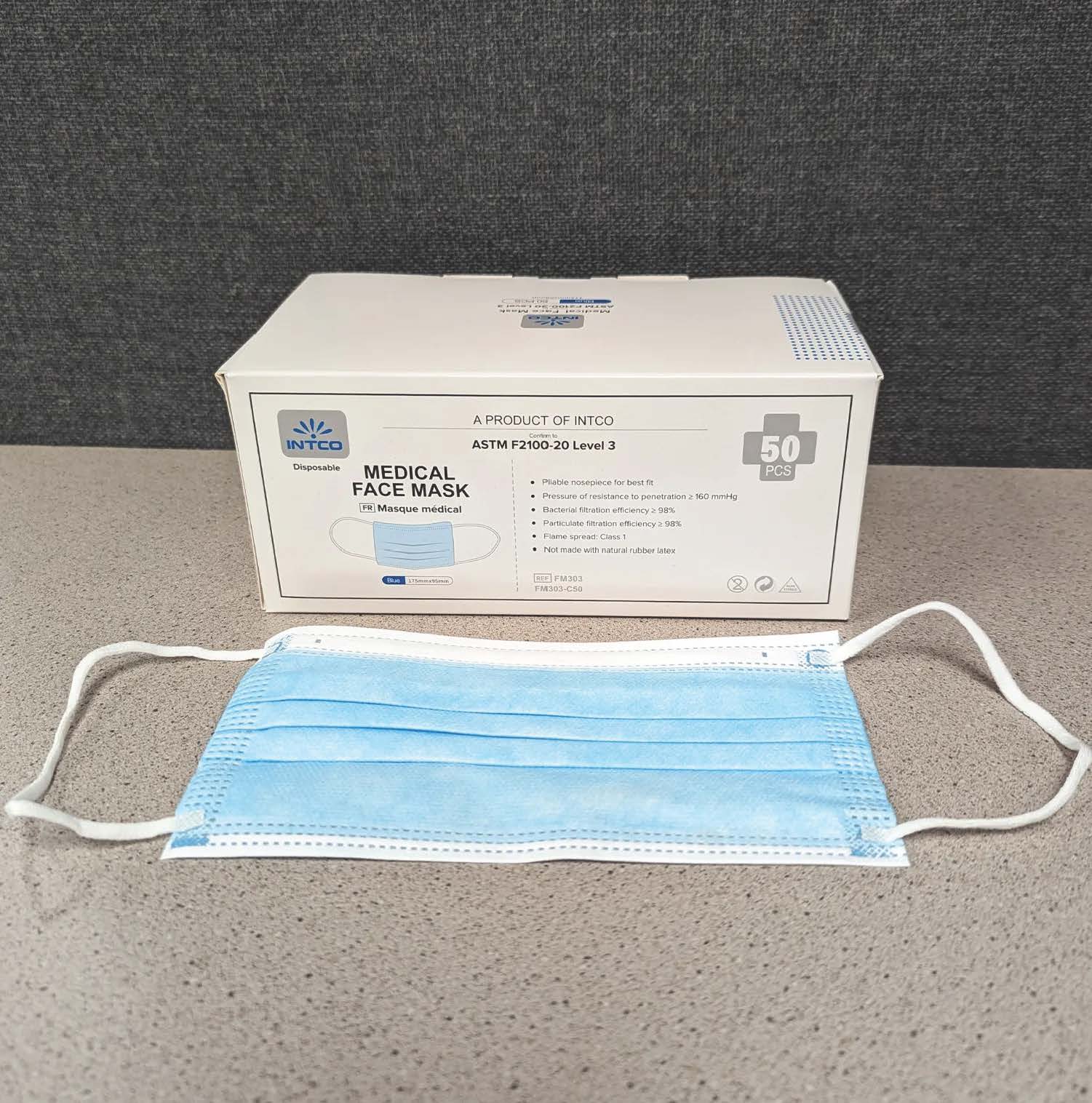 Tennier - ASTM Level 3 Blue Disposable Procedure 2-Ply Ear Loop Mask