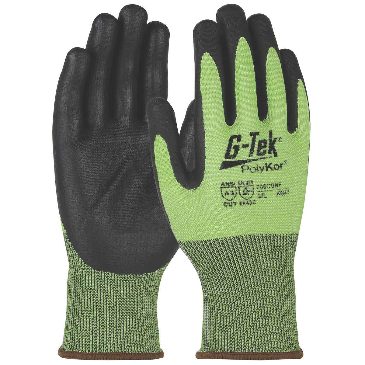 Tennier - Hi-Vis Blended Glove with Nitrile Foam Coated Grip on Palm & Fingers - Ansi Cut Level 3 - 2XL