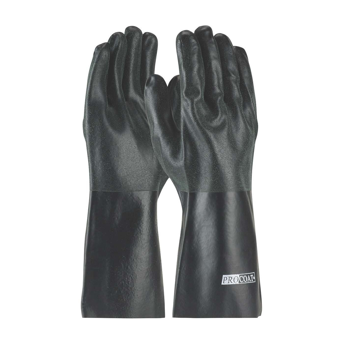 Tennier - ProCoat® Premium PVC Dipped Glove with Interlock Liner and Rough Sandy Finish - 14" Length