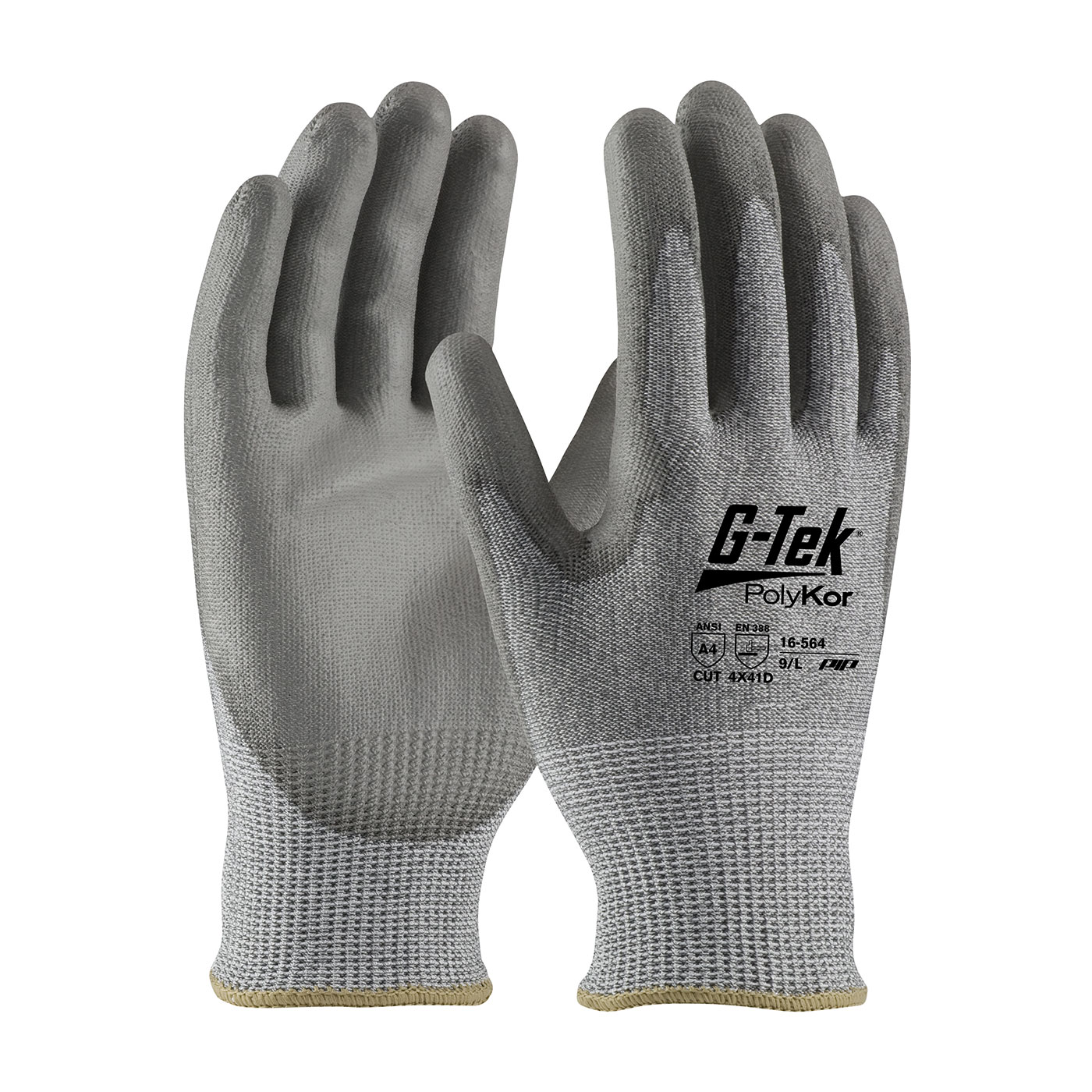 Tennier - Industry Grade  Blended Glove with Polyurethane Coated Flat Grip on Palm & Fingers - Ansi Cut Level 4 - XLarge