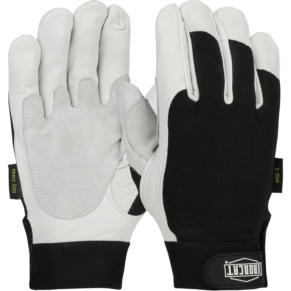 Tennier - Ironcat® Heavy Duty Top Grain Goatskin Leather Reinforced Palm Glove with Fabric Back and Kevlar® Cut Lining -  Ansi Cut Level 3 - Large