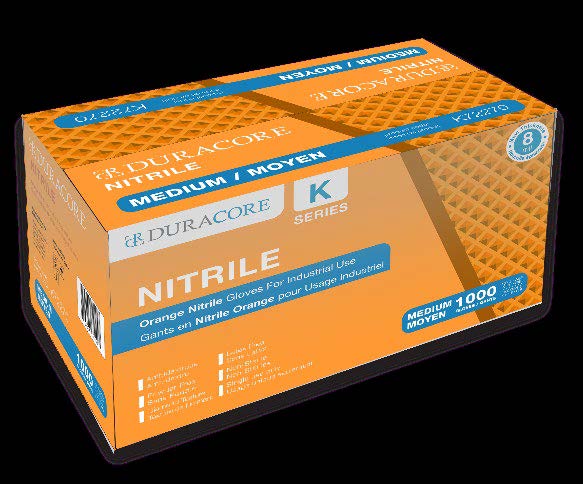 Tennier - Orange 8.0 mil Industrial Nitrile Gloves  - Large