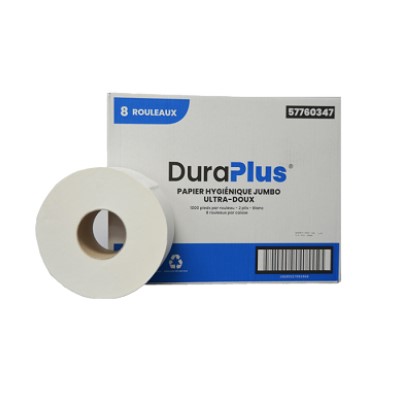 Tennier - DuraPlus® UltraSoft Jumbo Bathroom Tissue, 2-Ply, White, 1000