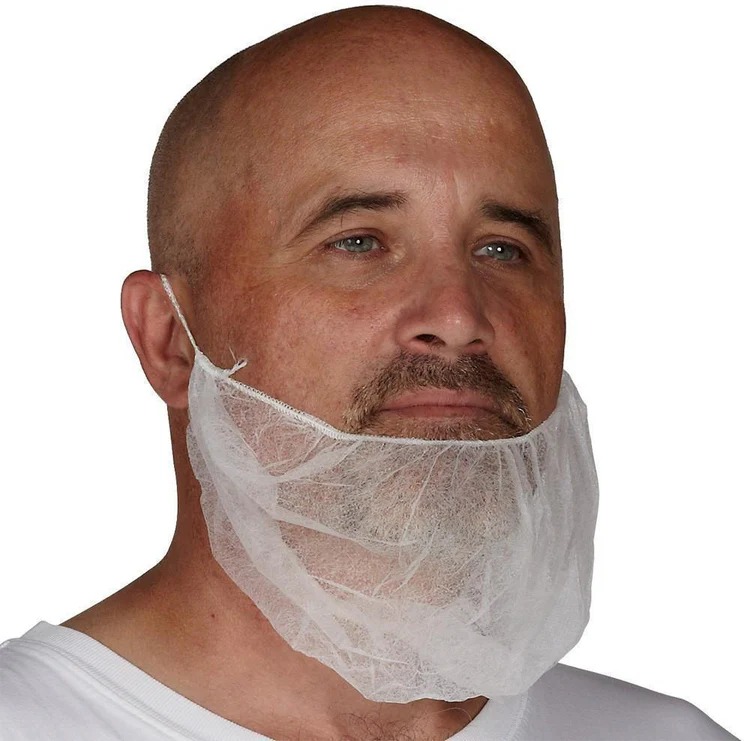 Tennier - White Polypropylene Beard Guard 18" 100/pkg