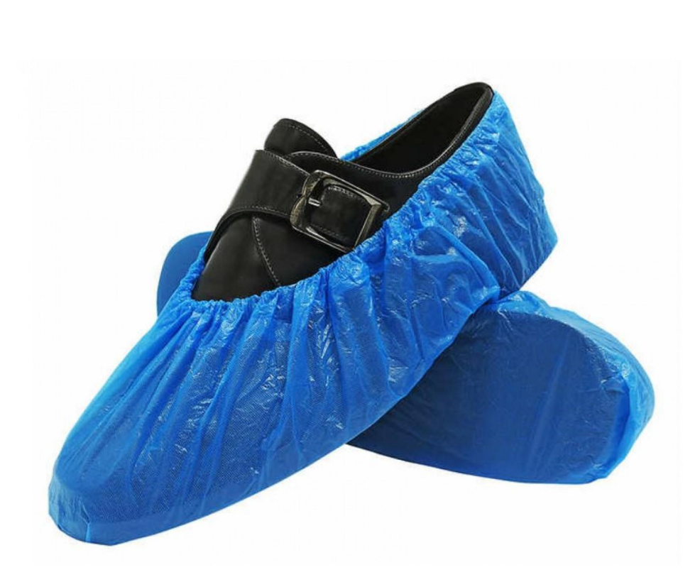 Tennier - Blue Polypropylene Shoe Covers One Size 2000 pcs/Case, 100 pcs/Bag