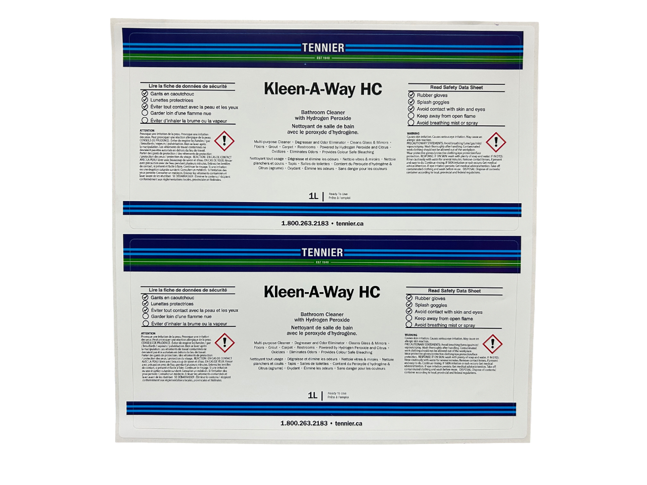 Tennier - Workplace Label -KLEEN-A-WAY HC